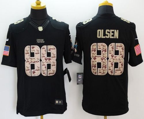 Nike Panthers #88 Greg Olsen Black Men's Stitched NFL Limited Salute to Service Jersey